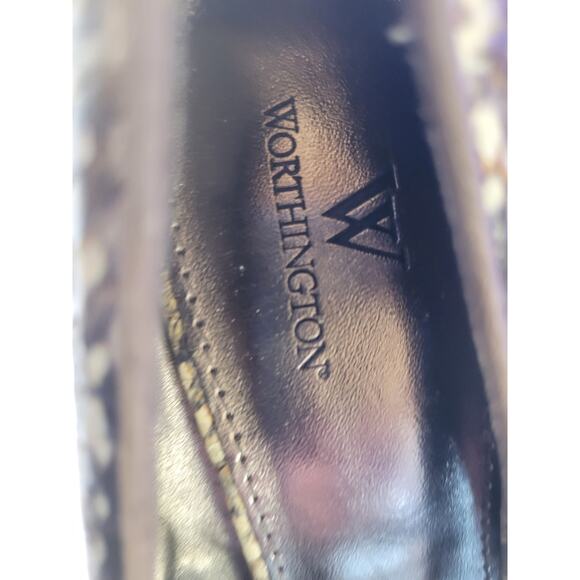 Worthington Women Snakeskin Metallic Stiletto Heels Sz 10 Pointed Toe Club Shoes - Picture 5 of 9